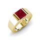 3 - Jordan 1.90 ct Princess Shape Solitaire Lab Grown Ruby (6.50 mm) Men's Wedding Band 