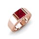 3 - Jordan 1.90 ct Princess Shape Solitaire Lab Grown Ruby (6.50 mm) Men's Wedding Band 