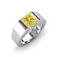 3 - Jordan 1.70 ct Princess Shape Solitaire Lab Grown Yellow Sapphire (6.50 mm) Men's Wedding Band 