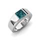 3 - Jordan 1.38 ct Princess Shape Solitaire London Blue Topaz (6.00 mm) Men's Wedding Band 