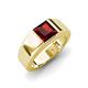 3 - Jordan 1.35 ct Princess Shape Solitaire Red Garnet (6.00 mm) Men's Wedding Band 