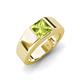 3 - Jordan 1.25 ct Princess Shape Solitaire Peridot (6.00 mm) Men's Wedding Band 