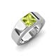 3 - Jordan 1.25 ct Princess Shape Solitaire Peridot (6.00 mm) Men's Wedding Band 