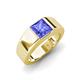 3 - Jordan 1.10 ct Princess Shape Solitaire Tanzanite (6.00 mm) Men's Wedding Band 