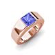 3 - Jordan 1.10 ct Princess Shape Solitaire Tanzanite (6.00 mm) Men's Wedding Band 