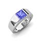 3 - Jordan 1.10 ct Princess Shape Solitaire Tanzanite (6.00 mm) Men's Wedding Band 