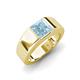 3 - Jordan 1.25 ct Princess Shape Solitaire Aquamarine (6.00 mm) Men's Wedding Band 