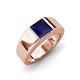 3 - Jordan 1.44 ct Princess Shape Solitaire Lab Grown Blue Sapphire (6.00 mm) Men's Wedding Band 