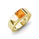 3 - Jordan 1.00 ct Princess Shape Solitaire Citrine (6.00 mm) Men's Wedding Band 
