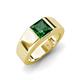 3 - Jordan 0.97 ct Princess Shape Solitaire Lab Grown Emerald (6.00 mm) Men's Wedding Band 