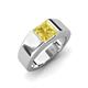 3 - Jordan 1.44 ct Princess Shape Solitaire Lab Grown Yellow Sapphire (6.00 mm) Men's Wedding Band 