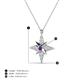 4 - Astra Amethyst With Natural Diamonds Pole Star Pendant 