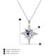4 - Astra Blue Sapphire With Natural Diamonds Pole Star Pendant 