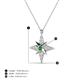 4 - Astra Green Garnet With Natural Diamonds Pole Star Pendant 