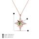 4 - Astra Green Garnet With Natural Diamonds Pole Star Pendant 