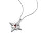 5 - Astra Red Garnet With Natural Diamonds Pole Star Pendant 