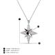 4 - Astra Red Garnet With Natural Diamonds Pole Star Pendant 