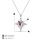 4 - Astra Ruby With Natural Diamonds Pole Star Pendant 