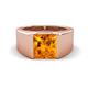 1 - Jordan 2.30 ct Princess Shape Solitaire Citrine (8.00 mm) Men's Wedding Band 