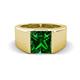 1 - Jordan 2.25 ct Princess Shape Solitaire Lab Grown Emerald (8.00 mm) Men's Wedding Band 