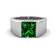1 - Jordan 2.25 ct Princess Shape Solitaire Lab Grown Emerald (8.00 mm) Men's Wedding Band 
