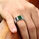 2 - Jordan 2.25 ct Princess Shape Solitaire Lab Grown Emerald (8.00 mm) Men's Wedding Band 