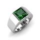 3 - Jordan 2.25 ct Princess Shape Solitaire Lab Grown Emerald (8.00 mm) Men's Wedding Band 