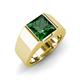 3 - Jordan 2.25 ct Princess Shape Solitaire Lab Grown Emerald (8.00 mm) Men's Wedding Band 