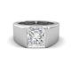 1 - Jordan 2.51 ct Princess Shape Solitaire Moissanite (8.00 mm) Men's Wedding Band 