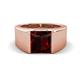 1 - Jordan 3.15 ct Princess Shape Solitaire Red Garnet (8.00 mm) Men's Wedding Band 