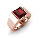 3 - Jordan 3.15 ct Princess Shape Solitaire Red Garnet (8.00 mm) Men's Wedding Band 