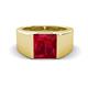 1 - Jordan 3.33 ct Princess Shape Solitaire Lab Grown Ruby (8.00 mm) Men's Wedding Band 