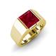 3 - Jordan 3.33 ct Princess Shape Solitaire Lab Grown Ruby (8.00 mm) Men's Wedding Band 
