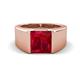 1 - Jordan 3.33 ct Princess Shape Solitaire Lab Grown Ruby (8.00 mm) Men's Wedding Band 