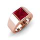 3 - Jordan 3.33 ct Princess Shape Solitaire Lab Grown Ruby (8.00 mm) Men's Wedding Band 
