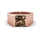 1 - Jordan 2.30 ct Princess Shape Solitaire Smoky Quartz (8.00 mm) Men's Wedding Band 