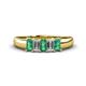1 - Melina 1.35 ctw Emerald Shape Emerald and Lab Grown Diamonds (5x3 mm) Five Stone Wedding Band 