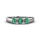 1 - Melina 1.35 ctw Emerald Shape Emerald and Lab Grown Diamonds (5x3 mm) Five Stone Wedding Band 