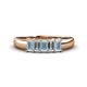 1 - Melina 1.35 ctw Emerald Shape Aquamarine and Lab Grown Diamonds (5x3 mm) Five Stone Wedding Band 