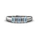 1 - Melina 1.35 ctw Emerald Shape Aquamarine and Lab Grown Diamonds (5x3 mm) Five Stone Wedding Band 