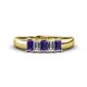 1 - Melina 1.35 ctw Emerald Shape Iolite and Lab Grown Diamonds (5x3 mm) Five Stone Wedding Band 