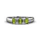 1 - Melina 1.65 ctw Emerald Shape Peridot and Lab Grown Diamonds (5x3 mm) Five Stone Wedding Band 