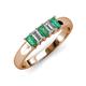 3 - Melina 1.35 ctw Emerald Shape Emerald and Lab Grown Diamonds (5x3 mm) Five Stone Wedding Band 
