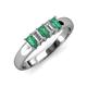 3 - Melina 1.35 ctw Emerald Shape Emerald and Lab Grown Diamonds (5x3 mm) Five Stone Wedding Band 