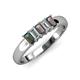 3 - Melina 1.71 ctw Emerald Shape Created Alexandrite and Lab Grown Diamonds (5x3 mm) Five Stone Wedding Band 