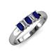 3 - Melina 1.50 ctw Emerald Shape Blue Sapphire and Lab Grown Diamonds (5x3 mm) Five Stone Wedding Band 