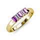 3 - Melina 1.41 ctw Emerald Shape Amethyst and Lab Grown Diamonds (5x3 mm) Five Stone Wedding Band 