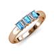 3 - Melina 1.71 ctw Emerald Shape Blue Topaz and Lab Grown Diamonds (5x3 mm) Five Stone Wedding Band 