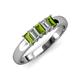3 - Melina 1.65 ctw Emerald Shape Peridot and Lab Grown Diamonds (5x3 mm) Five Stone Wedding Band 