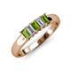 3 - Melina 1.65 ctw Emerald Shape Peridot and Lab Grown Diamonds (5x3 mm) Five Stone Wedding Band 